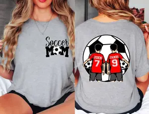 Custom Soccer Mom Shirt – Personalized Tee with Kids’ Names & Jersey Numbers, Mother’s Day Gift for Sporty Mama