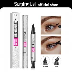 【Buy 1 Get 1 Free】 Black Stamp Eyeliner Makeup Waterproof Smudge-proof Double Head Liquid Eye Liner PenV