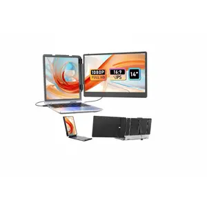 14" S1 Laptop Screen Extender – Dual 1080P FHD, 13"-17.3" Laptops, Plug & Play, USB-C