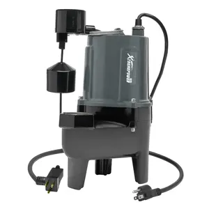 XtremepowerUS 3/4HP Submersible Sewage Pump - 8400 GPH Stainless Steel Pump, Cast Iron Impeller