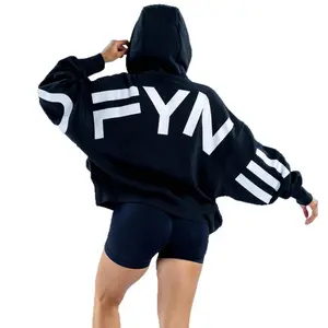 European and American Cross-Border Letter Hooded Fleece Women's Sweatshirt Winter Street Casual Warm Sweatshirt Womenswear Tops