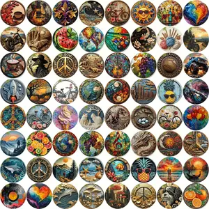 4pcs/8pcs Diamond Painting Kit Animal Landscape Plant Patterns, 30x30cm Full Drill Art Set for Wall Decor Beginners Adults Gifts Random style