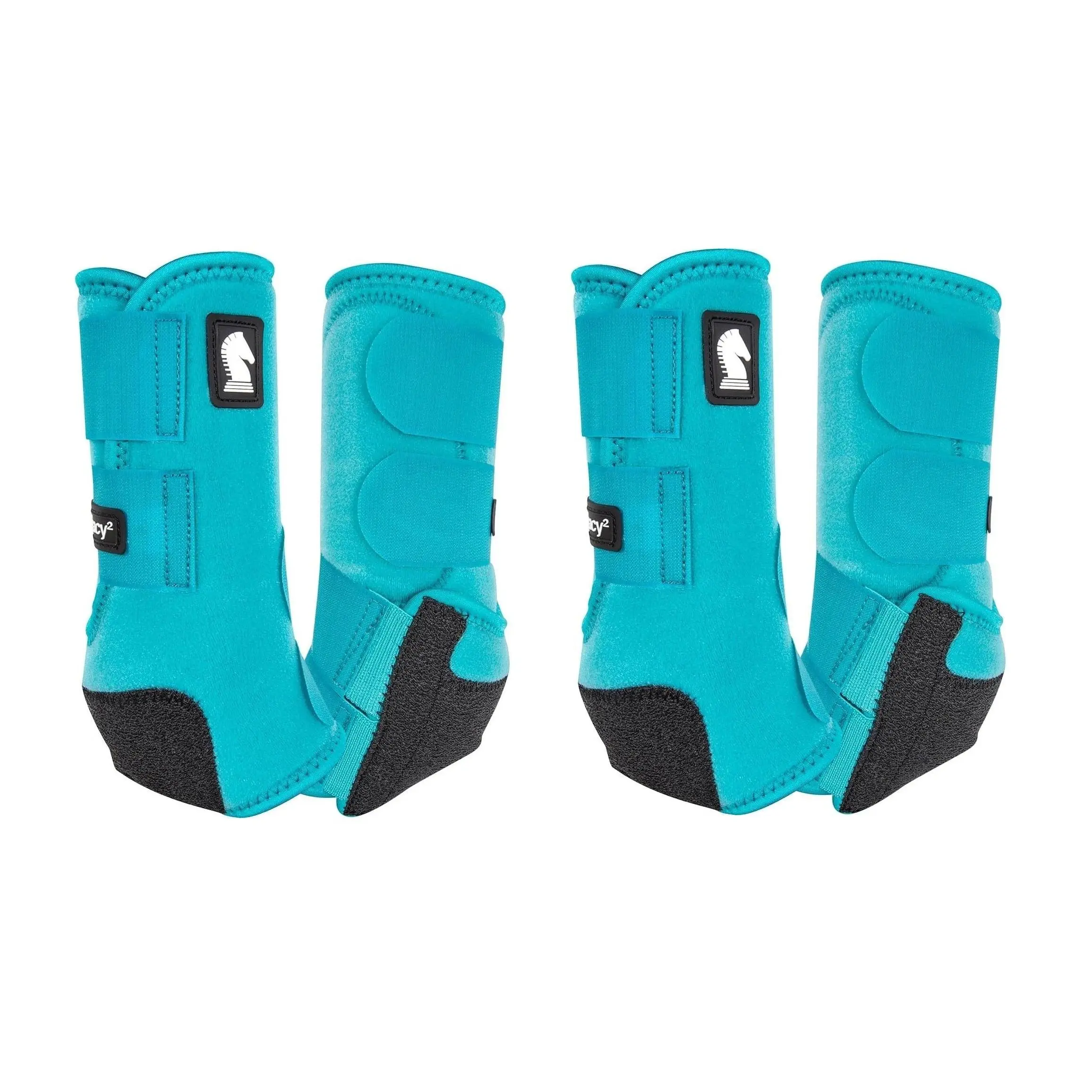 Classic Equine Legacy2 Front and Rear Horse Sport Boots 4-Pack - Perforated Neoprene - Multiple Sizes Aqua / Large