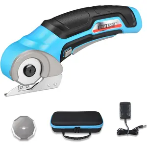 , Box for Cardboard with 2 Blades, Charger & Case, 4V 2500mAh Long-Runtime Battery - Cuts Cardboard,, Carpet & More