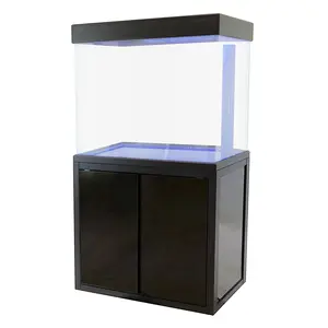 Aqua Dream 50 Gal Tempered Glass Aquarium - Black Fish Tank for Pet Aquatic Use