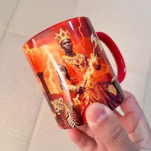 Shango Coffee Mug 11oz | Yoruba Orisha Art | Afro-Cuban Spiritual Gift | Thunder God Mug