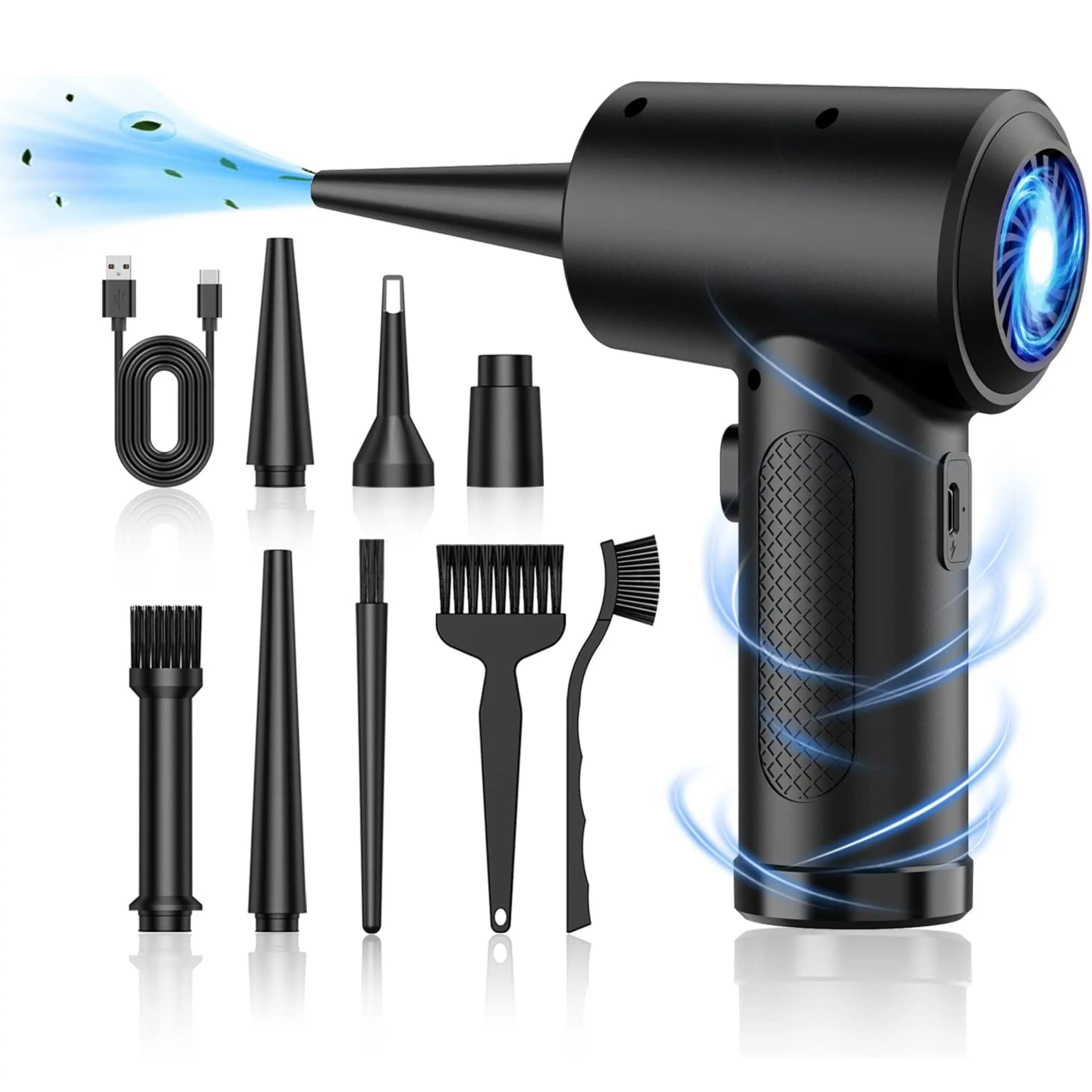 Cordless Air Duster Ð 51000RPM Turbo Blower with LED Portable