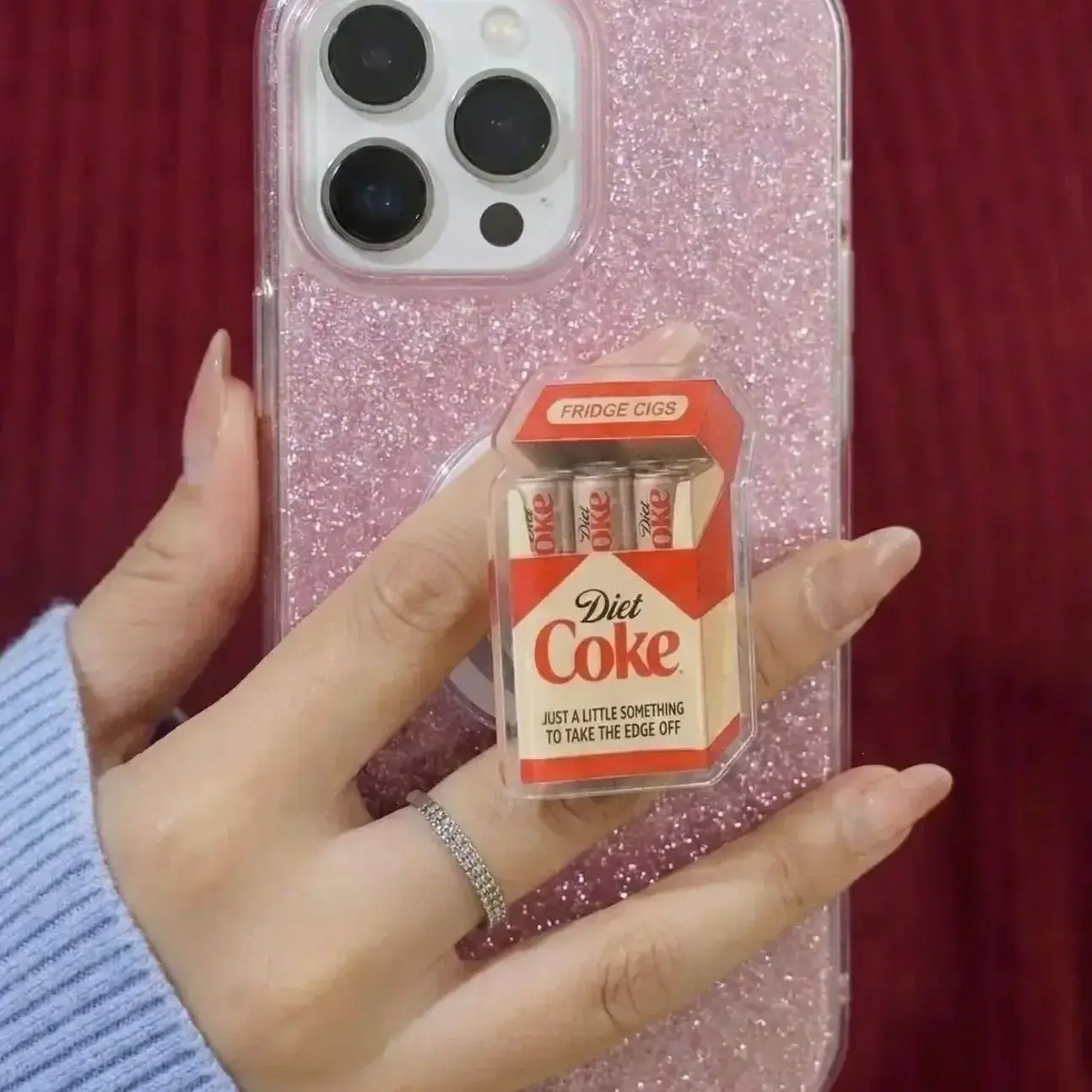 Just a Fridge Cigg Diet Coke Magnetic Phone Grip, Sarcastic Meme Phone Grip, Give me a Diet Coke Phoen Grip, Emotional Coke Lover Phone Grip