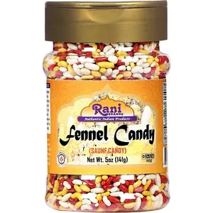 Rani Sugar Coated Fennel Candy 5oz (141g) PET Jar ~ Indian After Meal Digestive Treat | Vegan | Gluten Friendly | NON-GMO | Kosher | Indian Origin