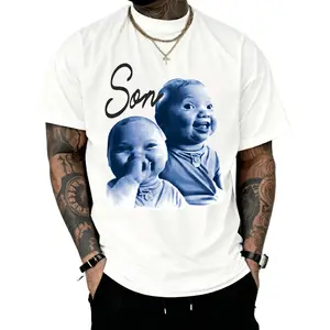 Viral AI Baby Laughing Meme Adult T-Shirt “Son Holding Back a Laugh” Casual Streetwear Menswear