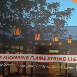 Easter outdoor decorations, backyard string lights (flame effect), solar powered, 15 bulbs (32 feet) patio lights, waterproof warm white light, perfect for summer garden parties, gardens, patios, fun decorative lights, ideal holiday gift.