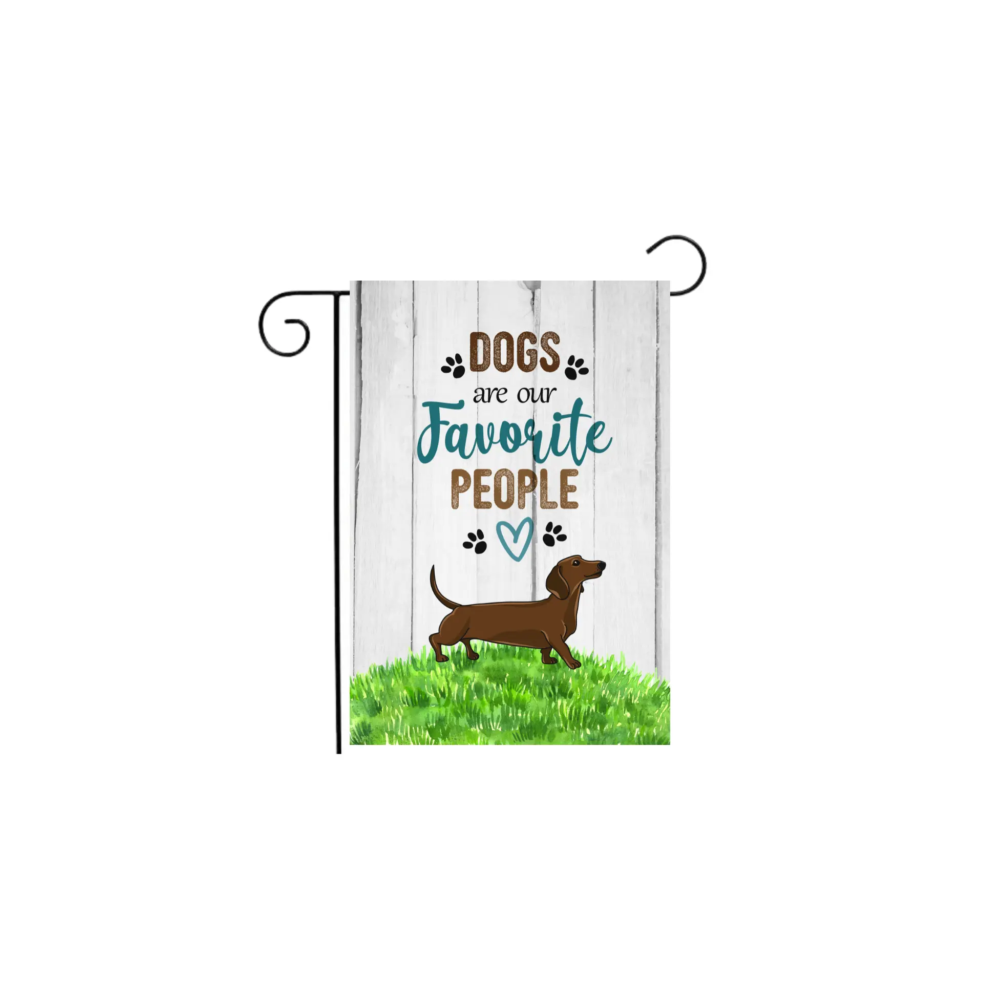 Dogs Are Our Favorite People Flag Dachshund Garden Flag 12.5"x18"