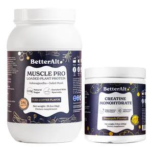 BetterAlt Workout Duo | Pea Protein Isolate (Iced Coffee Flavor) & Creatine Monohydrate | Helps With Energy, Supports Muscle Recovery | 1-Month Pack