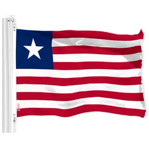G128 Liberia Liberian Flag | 3x5 Ft | LiteWeave Pro Series Printed 150D Polyester | Country Flag, Indoor/Outdoor, Vibrant Colors, Brass Grommets, Thicker and More Durable Than 100D 75D Polyester