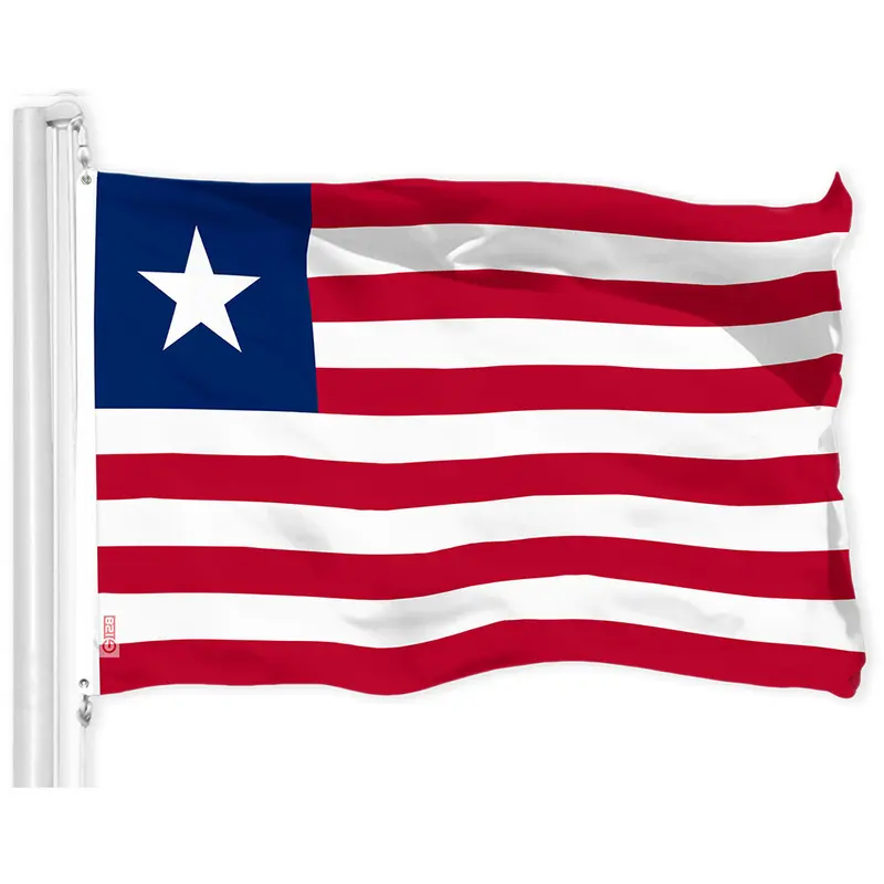 G128 Liberia Liberian Flag | 3x5 Ft | LiteWeave Pro Series Printed 150D Polyester | Country Flag, Indoor/Outdoor, Vibrant Colors, Brass Grommets, Thicker and More Durable Than 100D 75D Polyester