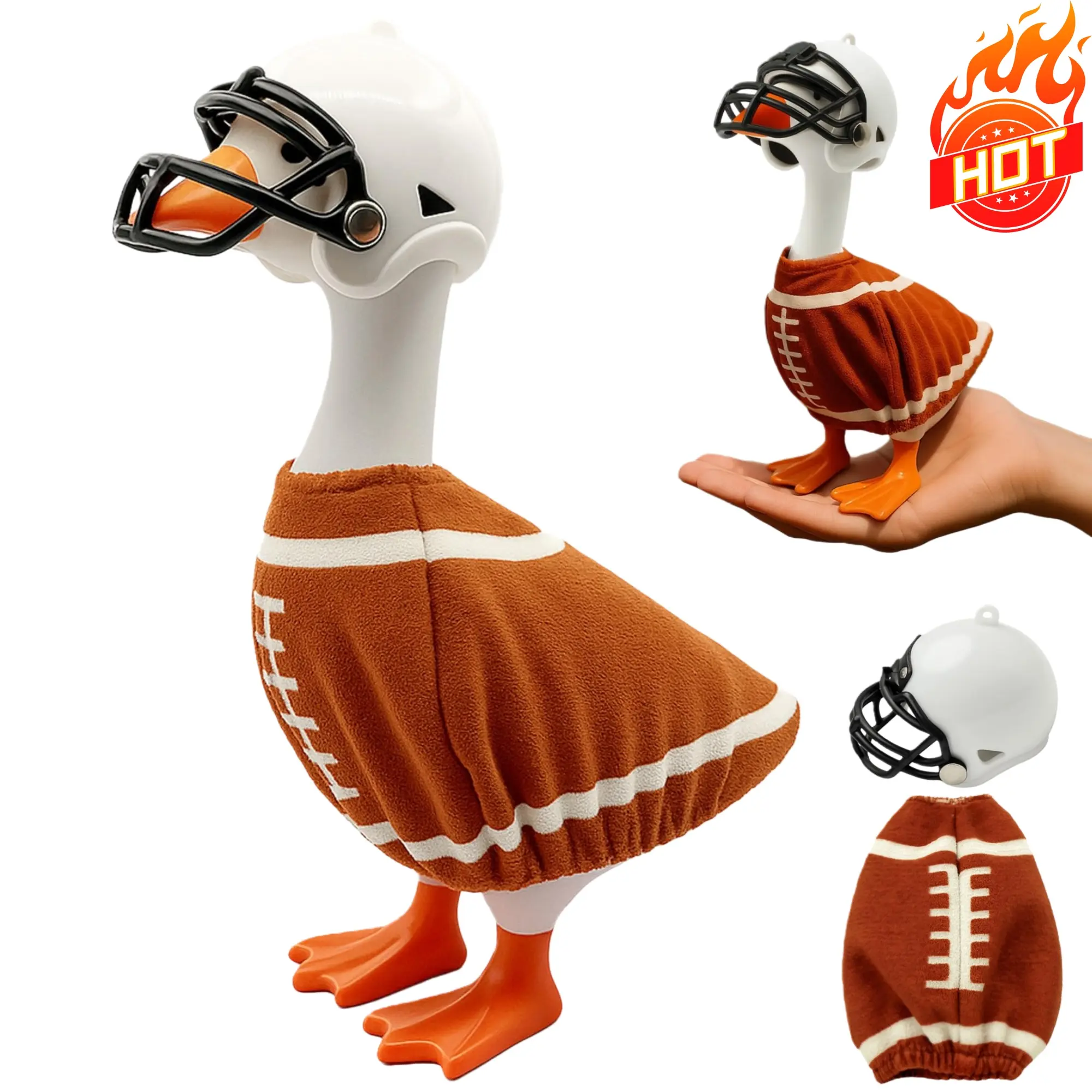 Mini Football Outfit For 7 inch Magnetic Desk Goose Statue For Tabletop Decor And Porch Display, Collectible Room Decor, Creative Desktop Decoration, Gift, Standing