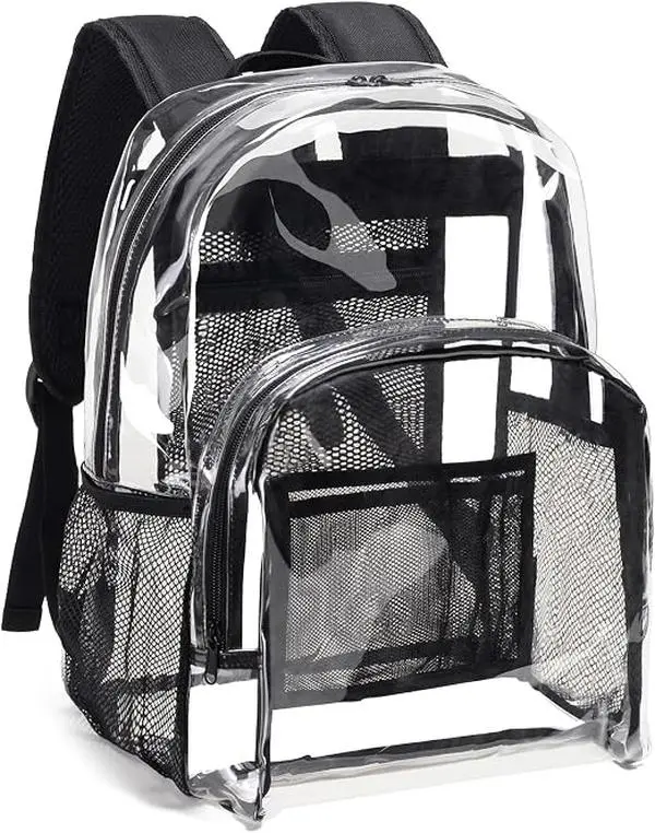 Clear Backpack Heavy Duty - Large Clear Bookbag Transparent See Through Backpack for College Work