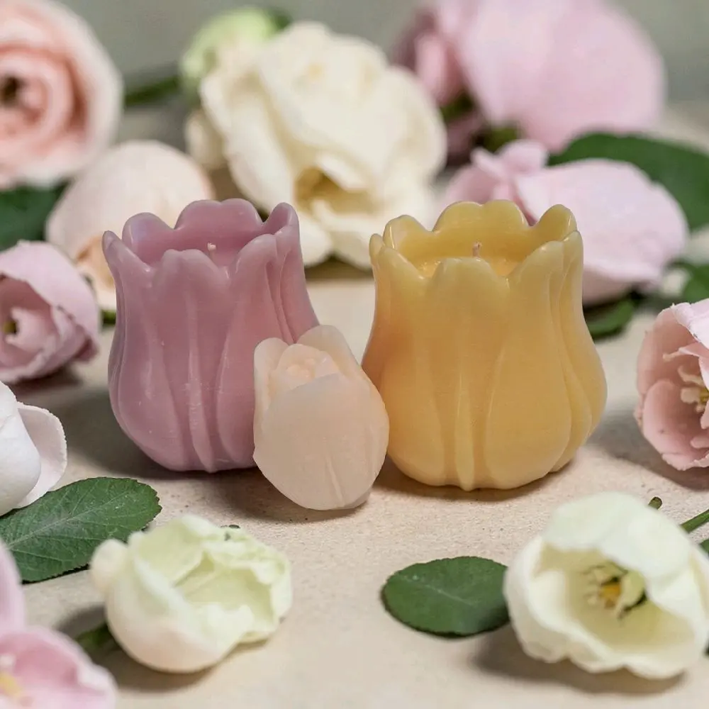 Tulip-Shaped Floral Scented Candle - Home Supplies Room Freshener for Home Decor