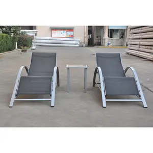Patio Chaise Lounge Set of 3, Outdoor Reclining Pool Chairs with Backrest - All-Weather Wicker Sun Loungers with Side Tables & Cup Holders, Waterproof Cushions for Poolside, Beach, Deck, Balcony