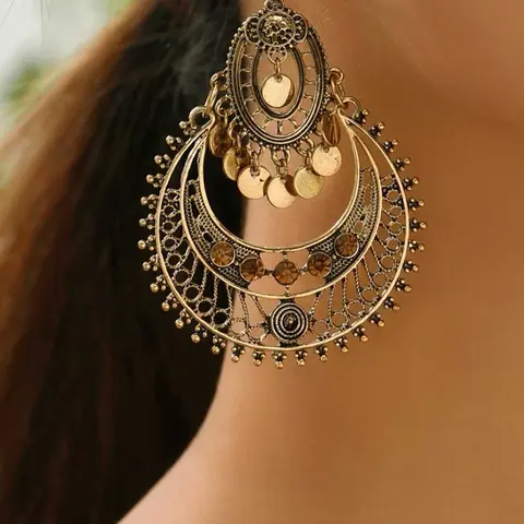 Bohemian Style Earrings Set, Fashion Earrings, Statement Earrings, Ethnic Design Jewelry for Women, Boho Style Jewelry, Unique Accessory for Daily Wear & Gifts, Perfect Fit for All Occasions, Trendy Jewelry