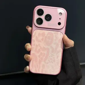 Leopard Print Leather Auto-Focus High-End Cellphone Case - Shockproof Full Coverage Accessory for iPhone 13/14/15/16 Pro, 17 Pro Max, Women's Customized Handheld Protector (Father's Day Gift Idea), Accessories