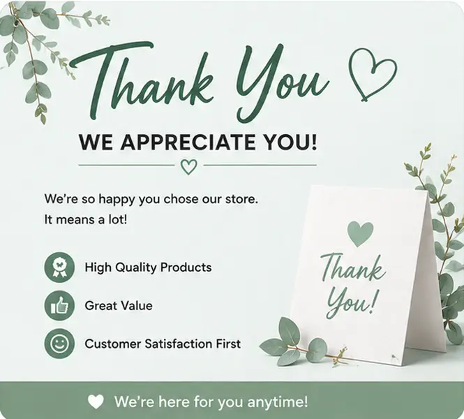 Delicate Cards to Add Warmth to Every Shopping Order – Sincere Gratitude Thank You Cards for Our Dear Customers