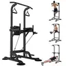 Multi-Function Power Tower with Assisted Pull-Up Bars, Multi-Use Bar & Dip Station Attachment - Sturdy Support Metal Frame Home Workout Equipment, Exercise Equipment for Home, 450LBS Capacity, Dip Station Mode for Upper Body Bodyweight Lifts & Toned Arms