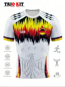 Germany National Team Football Jersey, Euro Cup Fan Shirt, Men's Short Sleeve Sports Top, Trendy Design, Team Pride Apparel