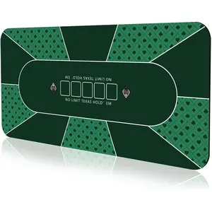 70 x 35 Inch Poker Mat, 8 Players Texas Hold'em Rubber Poker Topper for Tables, Folding Portable Poker Table Top Layout with Carrying Bag for Poker Games, Blackjack, Casino