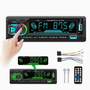 Single DIN Marine Bluetooth Car Stereo - Digital LCD Display with FM Radio & MP3 Player - Hands-Free Calling & Built-in Mic - Supports USB/SD/AUX + Includes Remote Control