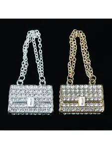 Fashion Mini Rhinestone Handbag Accessories, Y2K Cute Shiny Phone Case, Headphone, Tablet, Makeup Mirror Storage Box Decoration, DIY Crafts, Dollhouse Parts, Wedding Small Gifts