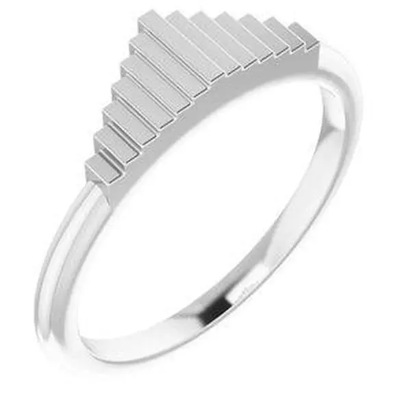 Platinum Geometric Stackable Ring