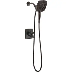 Delta Faucet Ashlyn 17 Series Dual-Function Shower Trim Kit with 2-Spray Touch-Clean In2ition 2-in-1 Hand Held Shower Head with Hose, Venetian Bronze T17264-RB-I (Valve Not Included)