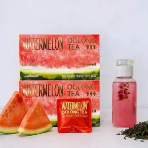 Watermelon Oolong Tea 2 Cartons 50g Each (5g×10pack)  + White Portable Dundu Cup B Style 1000ml