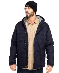 Hawx Men's Men'S Fr Duck Hooded Work Jacket Tall - Frf19o1-Nvy-Tll