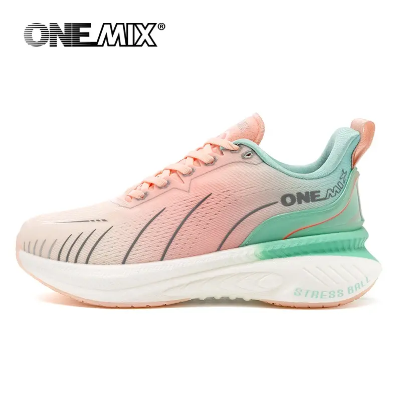 ONEMIX Men's/Women's Runner Sneakers White Air Cushion Training Shoes Closed-Toe Comfort for Road Running Jogging & Summer Sports With Reflective Feature & ForMotion Technology