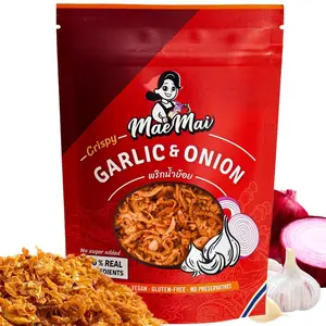 MaeMai Medium Spice SPICY Crispy Onions & Garlic Flakes 3.17oz 90g Bold Thai Heat Seasoning for Ramen Rice Vegan Gluten-free