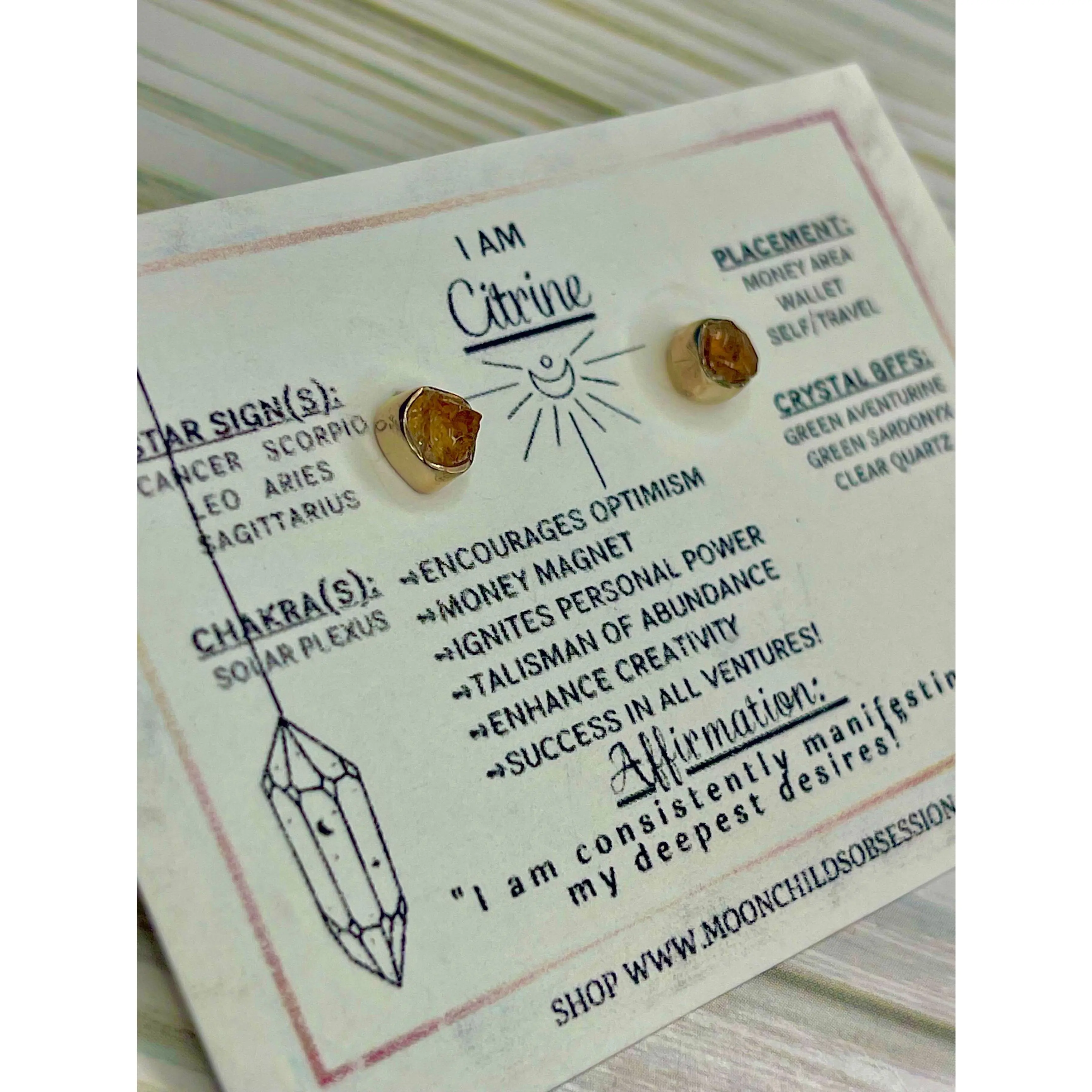 Unisex Raw Citrine Sterling Silver Earrings for Adults, Sun-Charged Natural Crystal Jewelry for Chakra Alignment, Jupiter-Associated Accessory