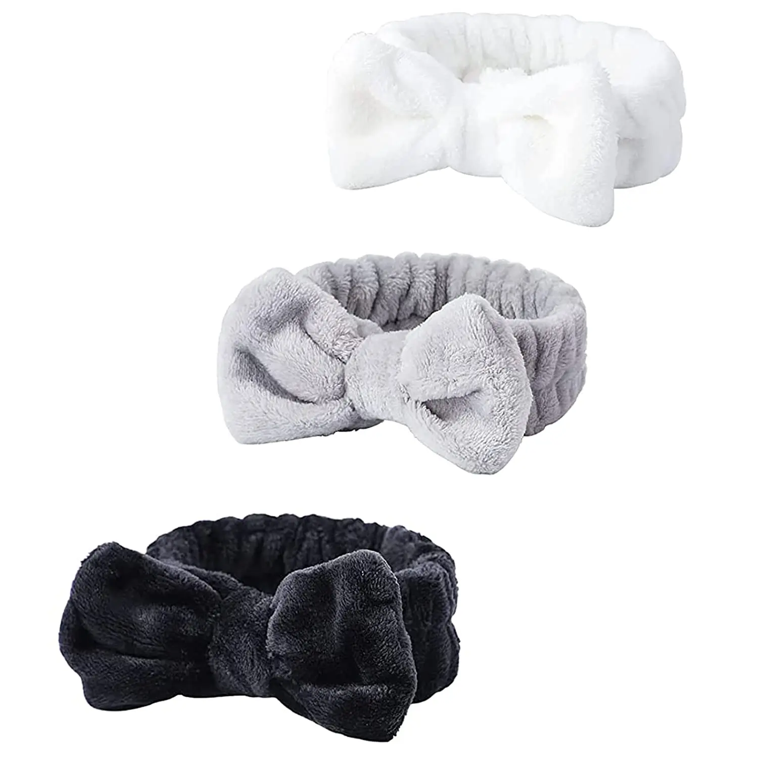 WSYUB Spa Headband, Makeup Headband, Fluffy Makeup Headbands, Slumber Party Supplies, Facial Headbands Headband for Washing Face, Bow Hair Band WSYUB