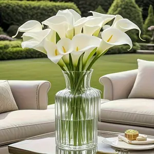 Artificial Calla Lily Flowers in PU Material, Suitable for Weddings, Home, Office, and Outdoor Decoration - Low-Maintenance Elegant Fake Flowers, Suitable for Dining Table Centerpieces