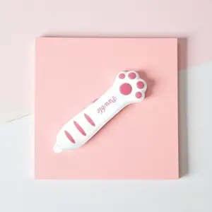 Pink Series Cat Paw Box Cutter Retractable Cat Claw Cute Paper Cutter Multifunctional Utility Knife Portable Envelope Opener for Express Parcel Package Boxes Envelopes Home Office School Cutting Gadgets