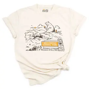 Shenandoah National Park Black Bear with Coffee Graphic T-Shirt
