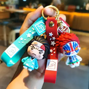 Creative Demon Slayer Keychain Peripheral Epoxy Doll Car Key Chain School Bag Pendant Creative Figure Christmas