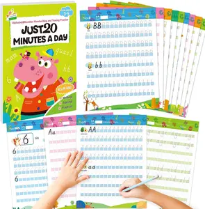 112 Pages Alphabet Tracing Book for   Alphabet and Numbers Handwriting & Tracing Workbook 26 Letters Numbers 0-9 Writing Practice Worksheets with Color-Coded Blocks for  School