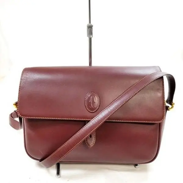 Pre-owned Other Crossbody Bag Cartier Bordeaux Leather Shoulder Bag Crossbody Logo Vintage 12765233225/615246