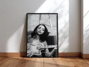 Sade Adu Playing Guitar Vintage Poster Soul Music Prints Wall Art Collectable Lauryn Hill