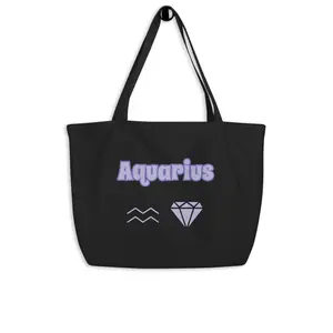 Large Birthstone Aquarius Tote Bag