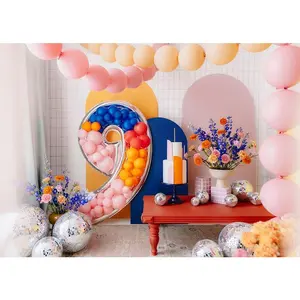 Standing Silver Number Balloon Frame