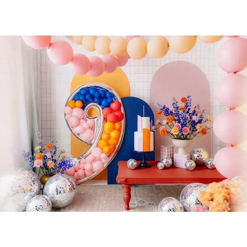 Standing Silver Number Balloon Frame