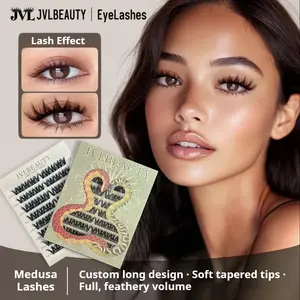 Medusa Cluster Eyelashes – Bold & Curled DIY Lash Look | Glue-Free & Adhesive Options, Handmade & Reusable